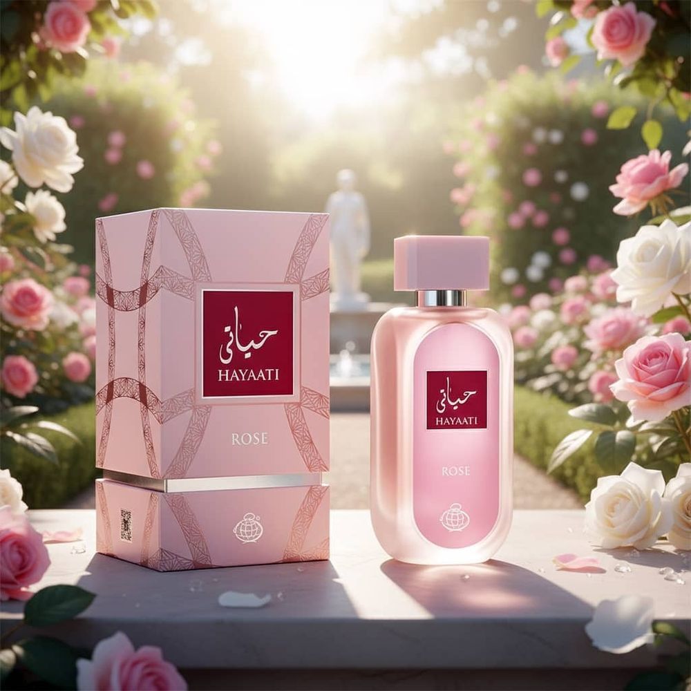 مشخصات عطر ادکلن زنانه حیاتی رز فراگرنس ورد - هارد باکس - گرم و شیرین - 100 میل