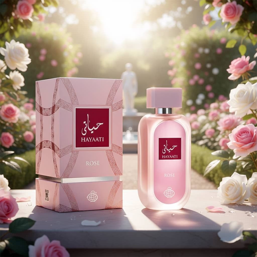 مشخصات عطر ادکلن زنانه حیاتی رز فراگرنس ورد - هارد باکس - گرم و شیرین - 100 میل