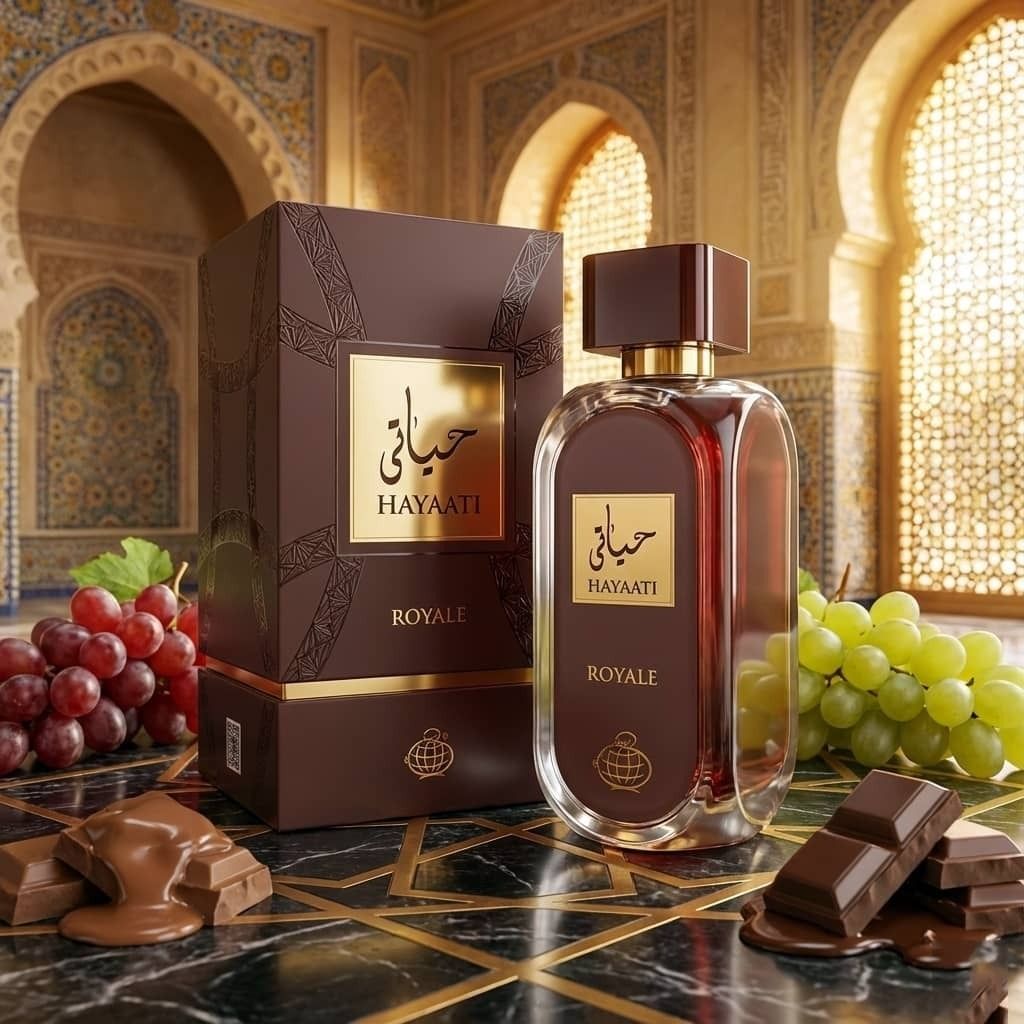 مشخصات عطر ادکلن مردانه حیاتی رویال فراگرنس ورد رایحه موصوف عربی  - هارد باکس