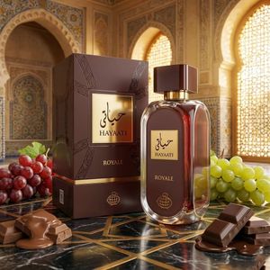 عطر ادکلن مردانه حیاتی رویال فراگرنس ورد رایحه موصوف عربی جعبه هارد باکس