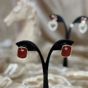 گوشواره مستطیل قرمز