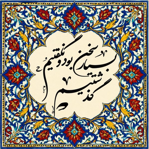 کاشی مدل بسـیار سخـن بـودنگفتــیم و گذشـتیم
