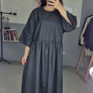 پیراهن بلند جین چیندار زنانه
