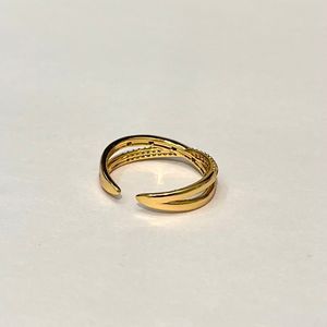 خرید انلاین انگشتر ژوپینگ زنانه مدل دولاین ضربدری