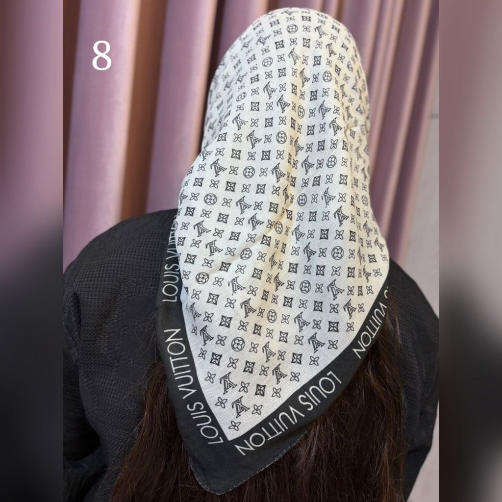 قیمت مینی اسکارف سفید مشکی