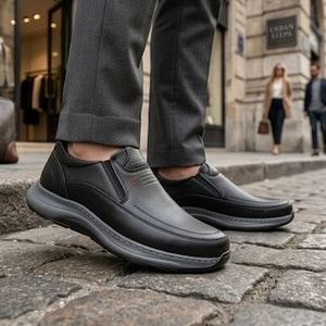 خرید اینترنتی قیمت کفش چرم مردانه مدل رونیکس مشکی