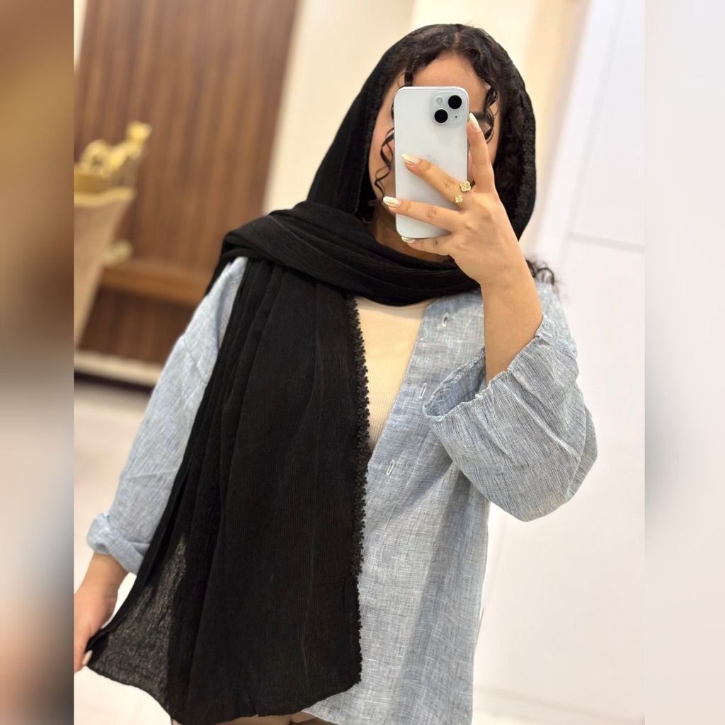 فروش اینترنتی شال مشکی دوردانتل