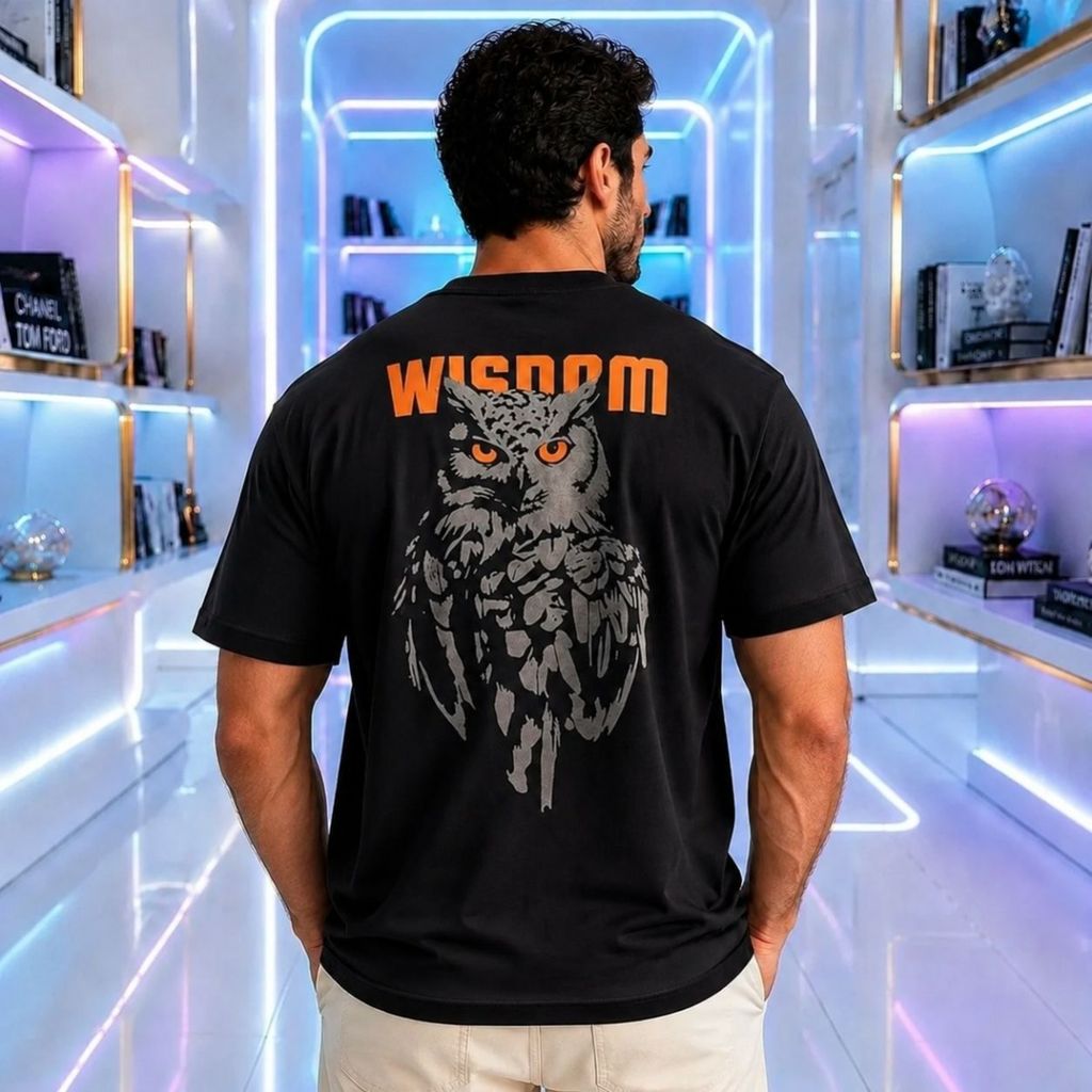 خرید اینترنتی تیشرت مردانه پنبه سوپر WISDOM قواره باکسی در 4 رنگ جذاب