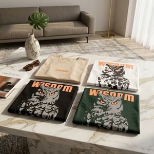 فروش اینترنتی تیشرت مردانه پنبه سوپر WISDOM قواره باکسی در 4 رنگ جذاب 