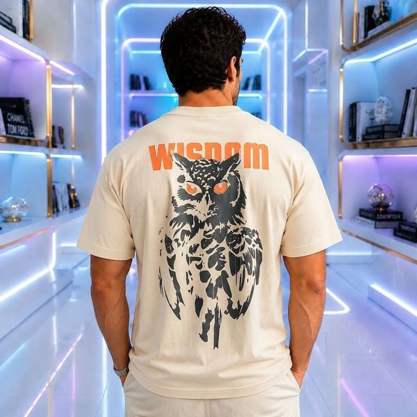 تیشرت مردانه پنبه سوپر WISDOM قواره باکسی در 4 رنگ جذاب