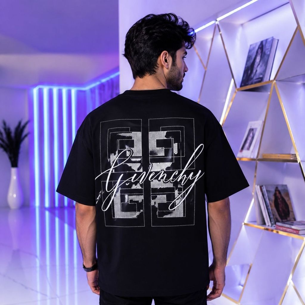 فروش اینترنتی تیشرت مردانه پنبه سوپر GIVENCHY قواره باکسی در 4 رنگ جذاب