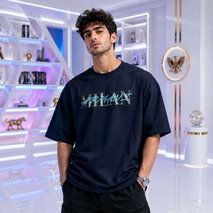 قیمت تیشرت مردانه پنبه سوپر MILAN  قواره باکسی در 4 رنگ
