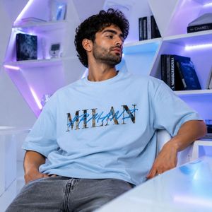 قیمت ارزان تیشرت مردانه پنبه سوپر MILAN  قواره باکسی در 4 رنگ