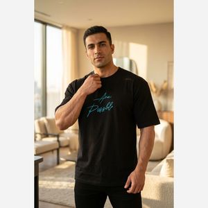 فروش اینترنتی تیشرت مردانه پنبه سوپر with GOD قواره باکسی در 5 رنگ