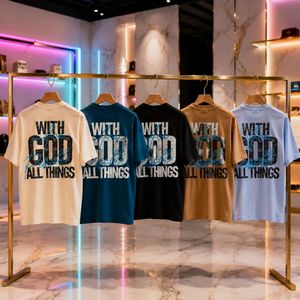 تیشرت مردانه پنبه سوپر with GOD قواره باکسی در 5 رنگ