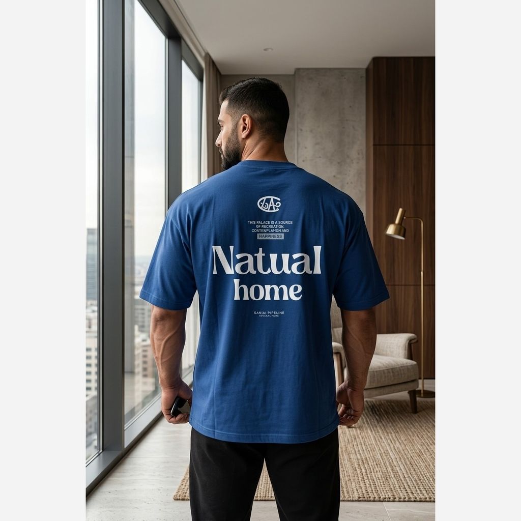 قیمت تیشرت مردانه پنبه سوپر Natual home قواره باکسی در 5 رنگ متنوع 