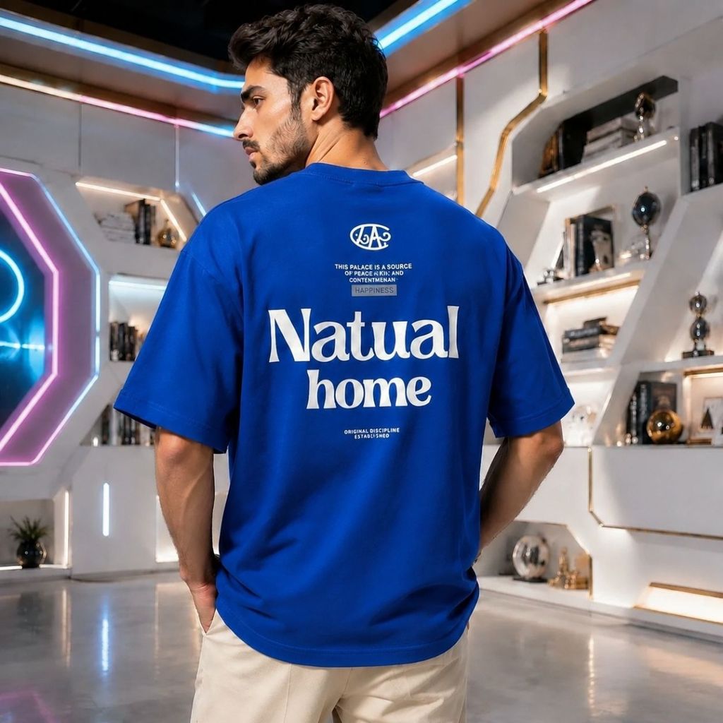 خرید انلاین تیشرت مردانه پنبه سوپر Natual home قواره باکسی در 5 رنگ متنوع