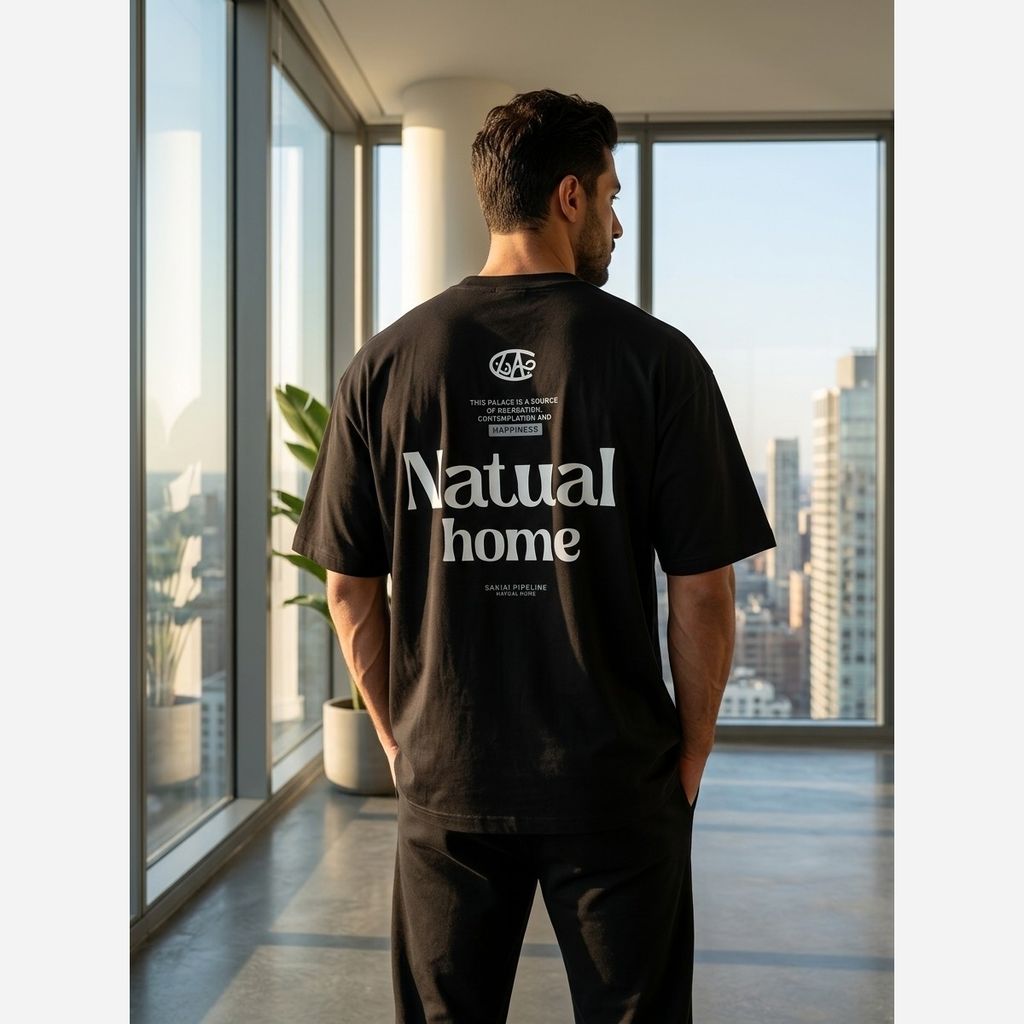 خرید اینترنتی تیشرت مردانه پنبه سوپر Natual home قواره باکسی در 5 رنگ متنوع 