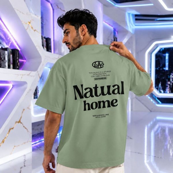 تیشرت مردانه پنبه سوپر Natual home قواره باکسی در 5 رنگ متنوع