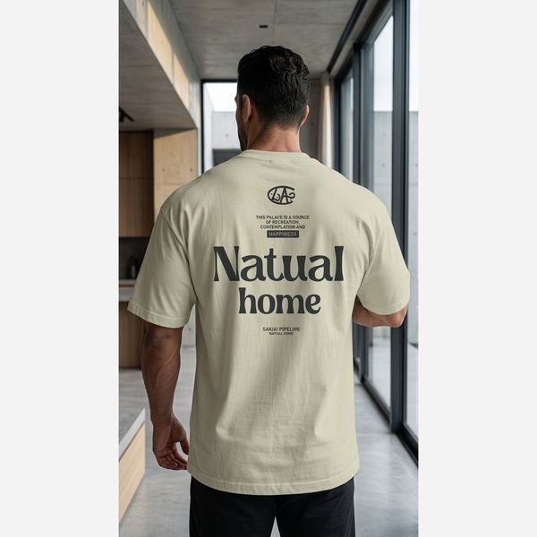 تیشرت مردانه پنبه سوپر Natual home قواره باکسی در 5 رنگ متنوع 