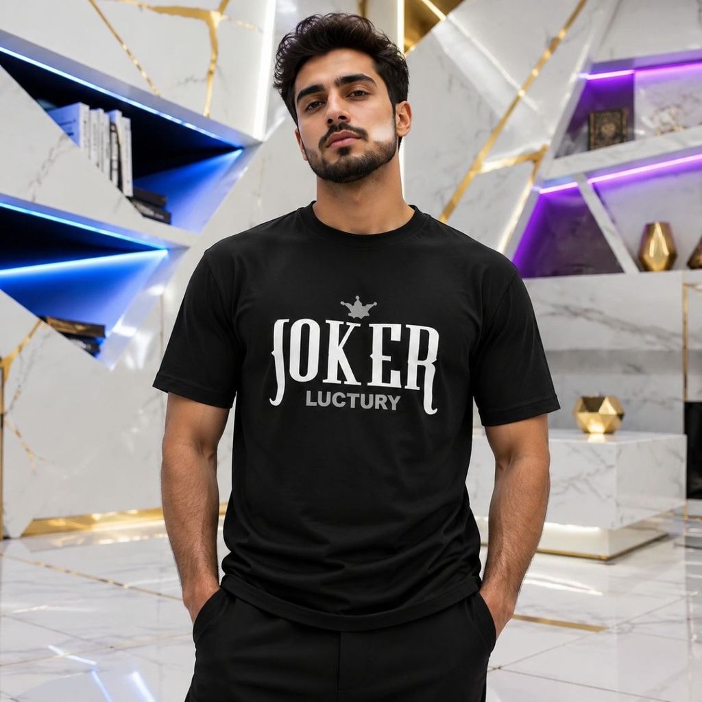 خرید انلاین تیشرت مردانه قواره تک پوش JOKER پنبه سوپر در 5 رنگ متنوع