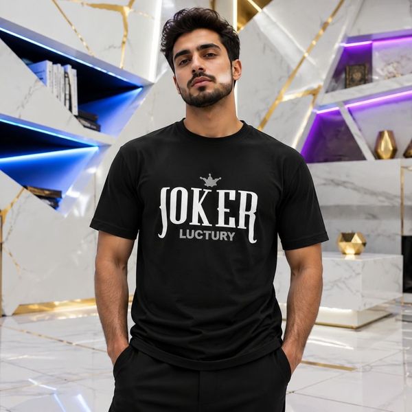 تیشرت مردانه قواره تک پوش JOKER پنبه سوپر در 5 رنگ متنوع