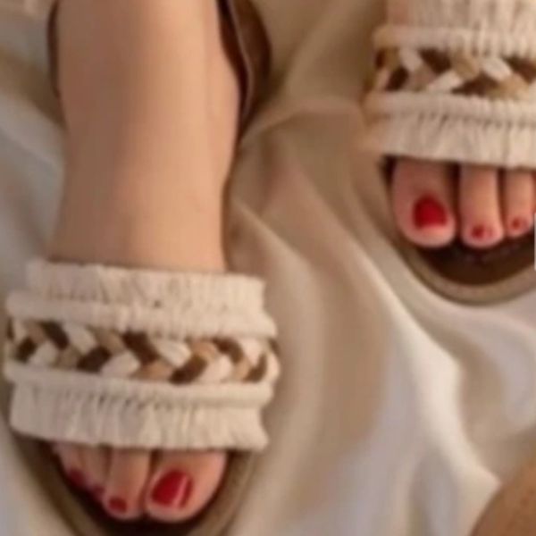 صندل زنانه ودخترانه مکرومه رکابدار