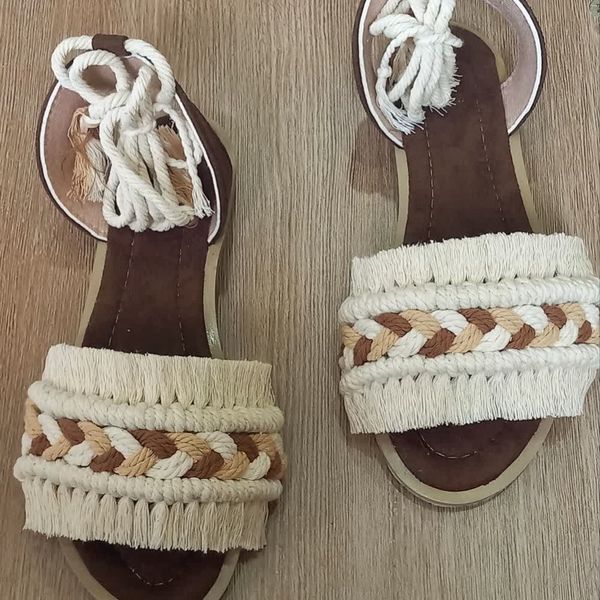 صندل زنانه ودخترانه مکرومه رکابدار