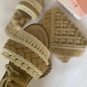 خرید انلاین ست مکرومه کیف و صندل رکابدار