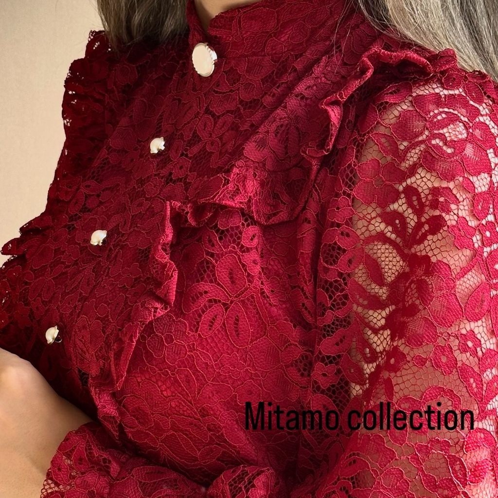 خرید آنلاین شومیز زنانه مجلسی دانتل زرشکی