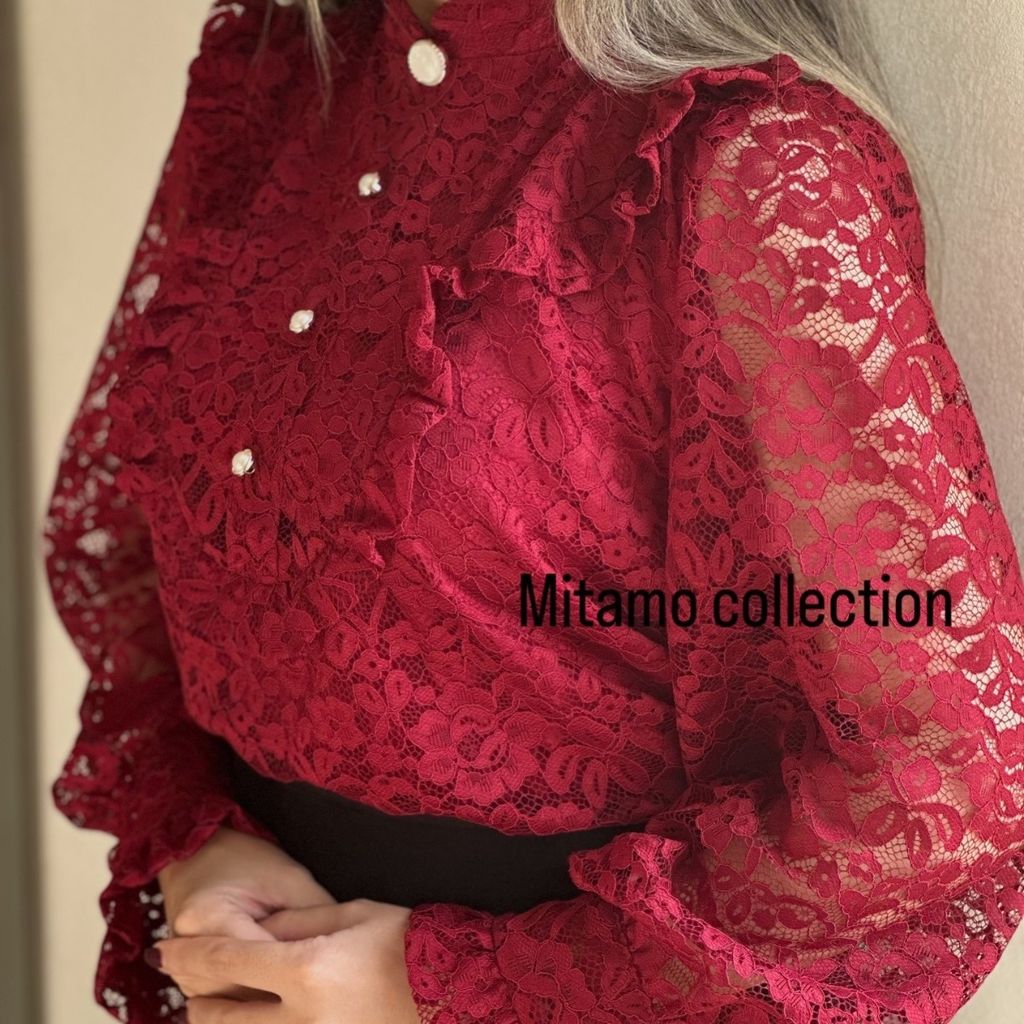 خرید اینترنتی شومیز زنانه مجلسی دانتل زرشکی
