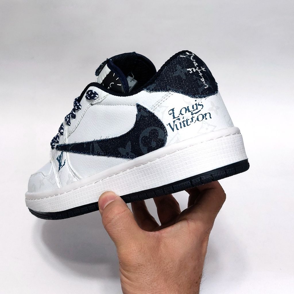 قیمت ارزان کتانی تراویس اسکات کاستوم طرح جین ال وی Travis Scott LV