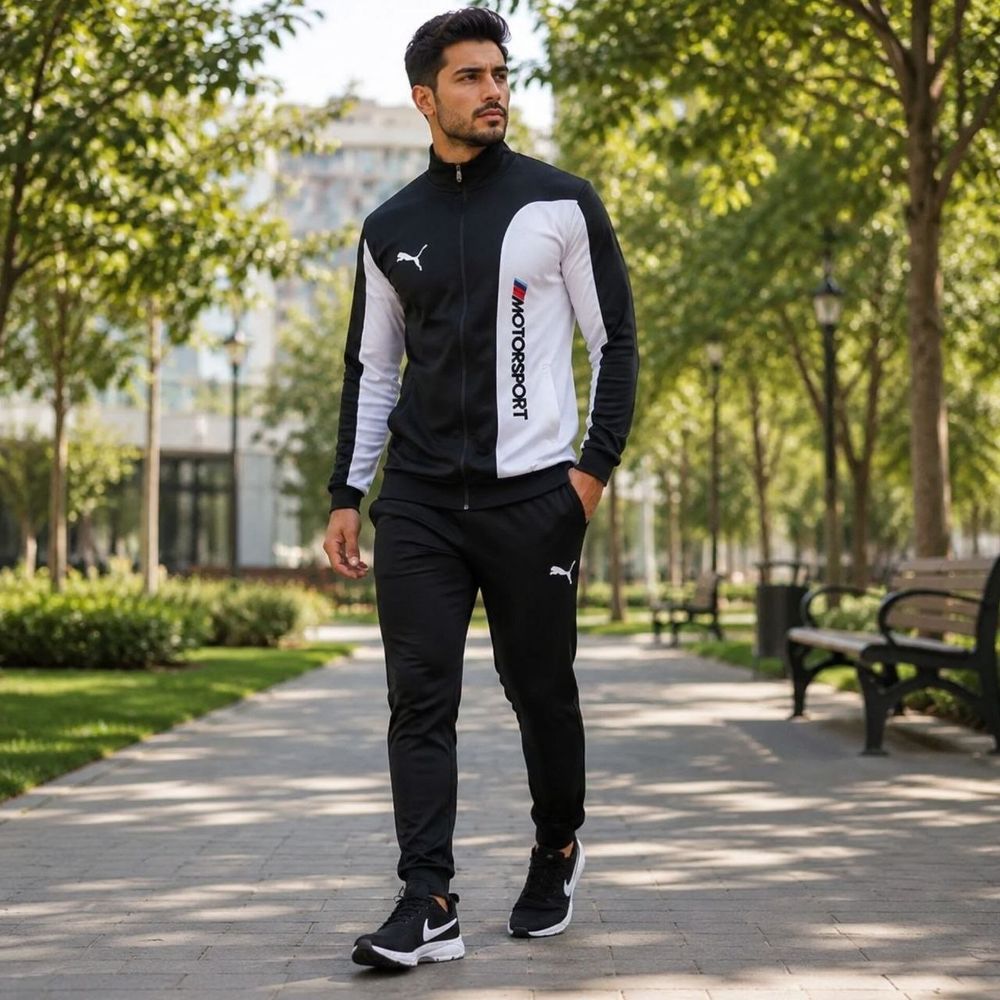 خرید اینترنتی قیمت ست اسپرت بهاره مردانه سوییشرت شلوار مدل MotorSport  کفش ورزشی مدل Pavlo