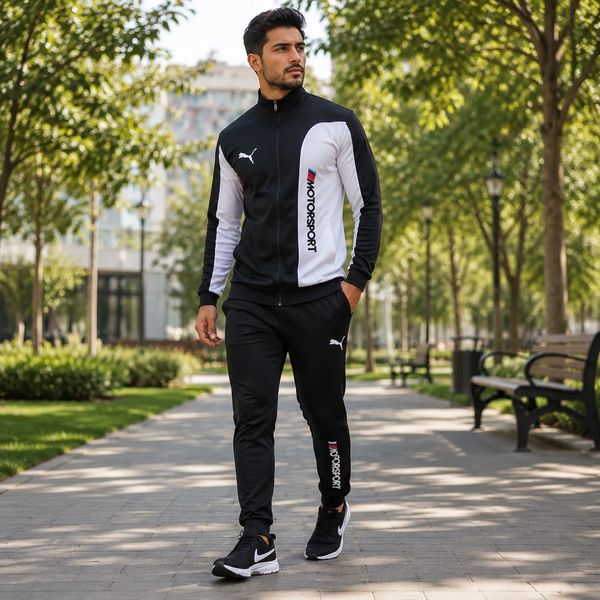 ست اسپرت بهاره مردانه سوییشرت شلوار مدل MotorSport  کفش ورزشی مدل Pavlo
