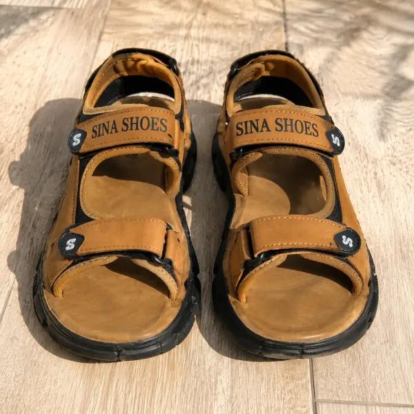 کفش صندل مردانه تابستانی مدل Sina Shoes -عسلی
