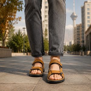خرید آنلاین کفش صندل مردانه تابستانی مدل Sina Shoes -عسلی