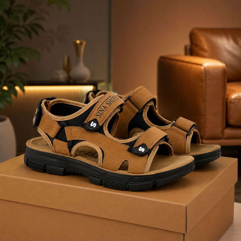 قیمت ارزان کفش صندل مردانه تابستانی مدل Sina Shoes -عسلی