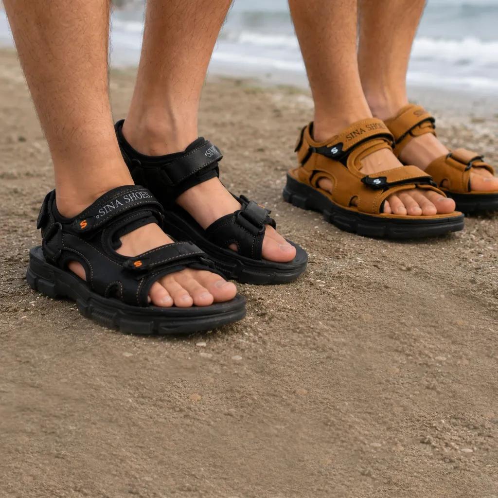 خرید اینترنتی قیمت کفش صندل مردانه تابستانی مدل Sina Shoes -مشکی
