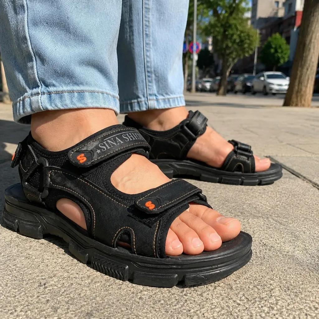 خرید اینترنتی قیمت کفش صندل مردانه تابستانی مدل Sina Shoes -مشکی