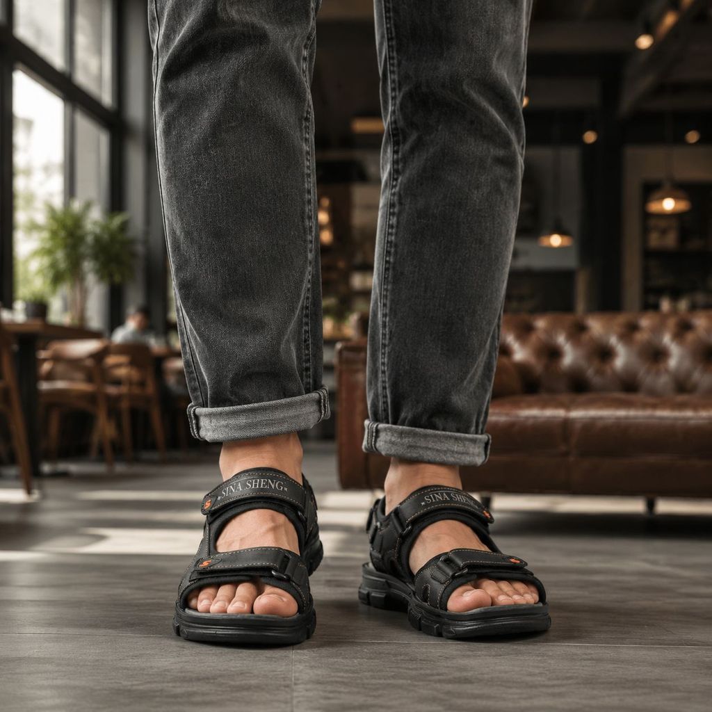 فروش اینترنتی کفش صندل مردانه تابستانی مدل Sina Shoes -مشکی