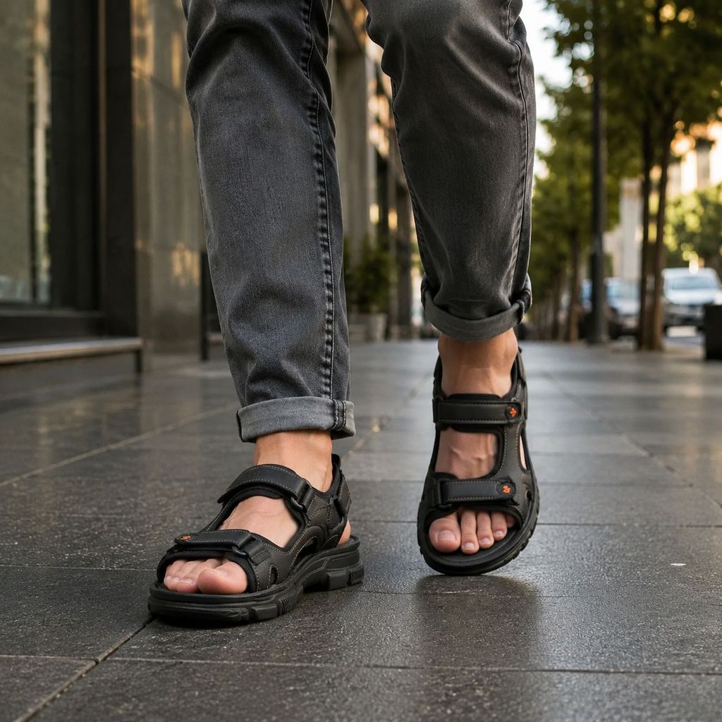 فروش اینترنتی کفش صندل مردانه تابستانی مدل Sina Shoes -مشکی