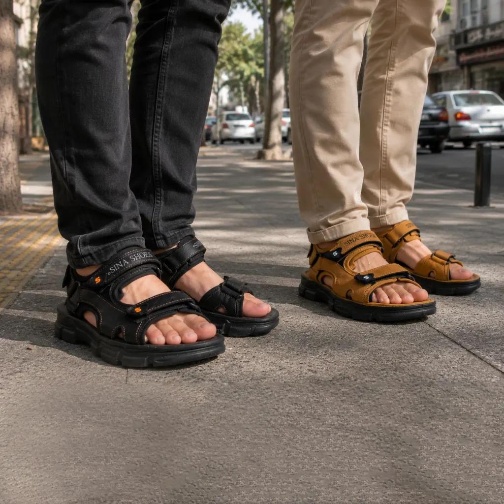 خرید اینترنتی قیمت کفش صندل مردانه تابستانی مدل Sina Shoes -مشکی
