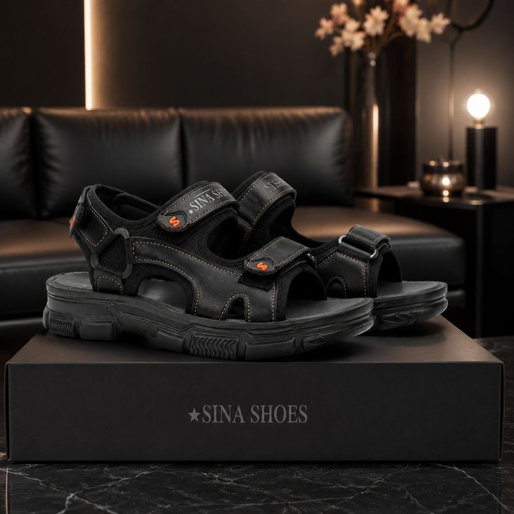 خرید اینترنتی کفش صندل مردانه تابستانی مدل Sina Shoes -مشکی