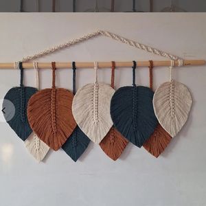 دیوارکوب برگ مدرن مکرومه طرح نارگل