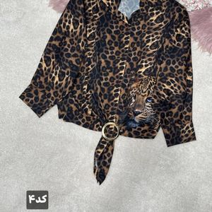 شومیز گره ای پلنگی