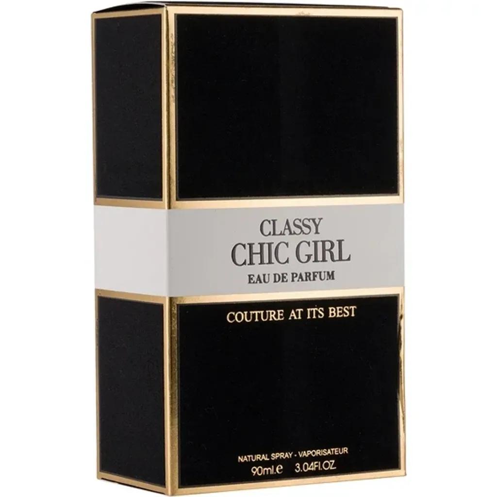 مشخصات ادکلن کلاسیک چیک گرل فراگرنس با رایحه گودگرل مشکی 100 میل(CLASSY CHIC GIRL FRAGRANCE)