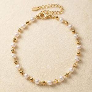 پابند ظریف طرح مروارید و گوی طلایی