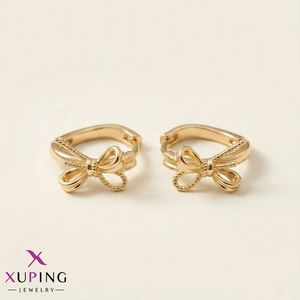 گوشواره حلقه‌ای طلایی ژوپینگ طرح پاپیون
