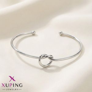 دستبند النگویی ژوپینگ طرح گره نقره‌ای (مینیمال)