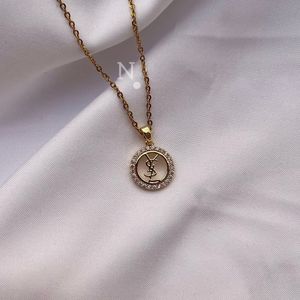 گردنبند آبکاری طلا زنانه مدل YSL 